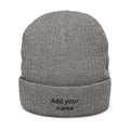 Ribbed Knit Beanie – Personalized Embroidered Cuff Hat (Add Your Name)