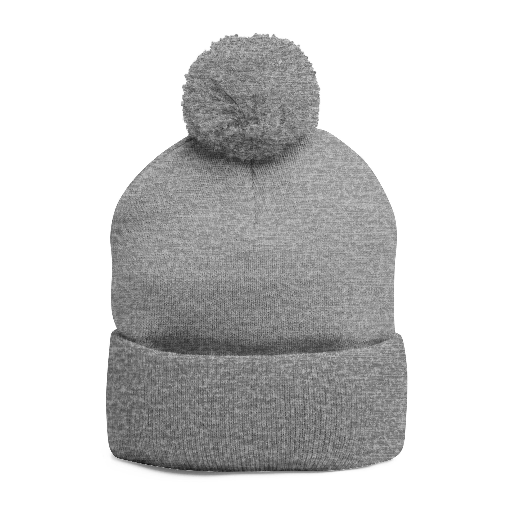 Hiya Embroidered Pom-Pom Beanie - Cozy Knit Winter Hat