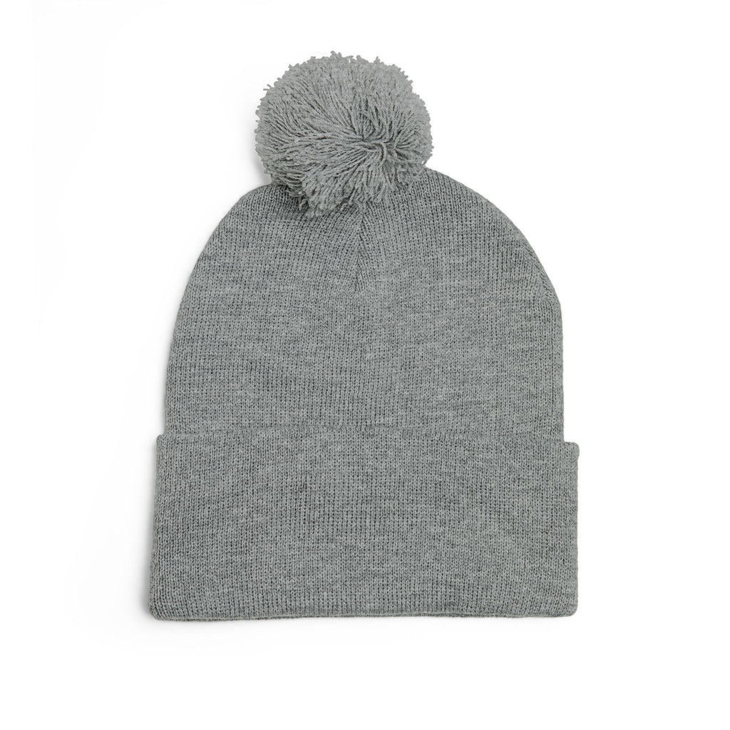 Hiya Embroidered Pom-Pom Beanie - Cozy Knit Winter Hat